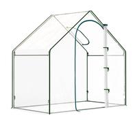 Outsunny Invernadero con Ventana Puerta Marco de Acero y Cubierta Plástico Impermeable Anti-UV 180x100x168 cm Transparente