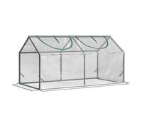 Outsunny Invernadero de Terraza 120x60x60 cm Caseta de Jardín Acero con 2 Ventanas Enrollables Vivero Casero para Cultivos Transparente Aosom España
