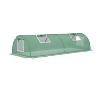 Outsunny invernadero de exterior, 200x80x45 cm, invernadero de jardín con 4 ventanas enrollables de malla, marco de acero y cubierta de pe 140g/㎡ anti-uv para cultivos, plantas, flores, verde