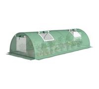 Outsunny Invernadero de Exterior con 4 Ventanas Malla 200x80x45 cm Verde | Invernadero de Jardín Tipo Túnel, Ventanas Enrollables, Marco de Acero, Cubierta PE 140g/㎡ Anti-UV, Cultivos Plantas Flores