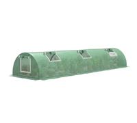 Outsunny Invernadero de Exterior con 5 Ventanas Malla 300x80x45 cm Verde | Invernadero de Jardín Tipo Túnel, Ventanas Enrollables, Marco de Acero, Cubierta PE 140g/㎡ Anti-UV, Cultivos Plantas Flores