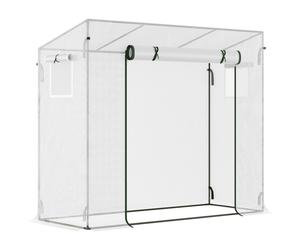 Outsunny Invernadero de Exterior con Ventanas y Marco de Acero Invernadero para Cultivar Tomates Flores 200x76x168 cm Blanco