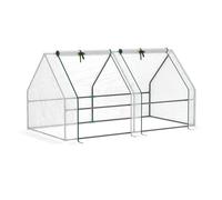 Invernadero exterior OUTSUNNY, acero y PE (blanco - 180x90x90 cm)