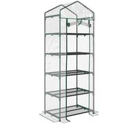 Outsunny Invernadero de Jardín con 5 Estantes de Alambre Tipo Caseta de Acero para Cultivo de Plantas Flores 69x49x193 cm Transparente Aosom España