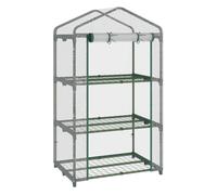 Outsunny Invernadero de Jardín con 3 Estantes Metálicos y Puerta Enrollable Vivero Casero de Terraza Exterior 69x49x125 cm Transparente Aosom España