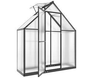 Outsunny Invernadero de jardín en aluminio policarbonato, invernadero con ventana regulable puerta abatible resistente intemperie transparente Aosom España