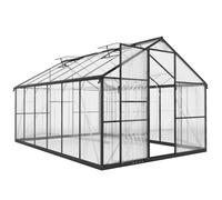 Outsunny Invernadero de jardín en aluminio y policarbonato, invernadero con ventanas superiores ajustables 363x247x205cm transparente Aosom España