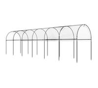 Outsunny Invernadero de jardín para tomates 7 arcos de acero cubierta de plástico 6x1,23x1,71 m Verde Aosom España