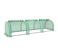 Outsunny Invernadero de Jardín tipo Túnel en Acero y Plástico PP con Puertas Enrollables, 3x1x0.8 m, Verde Aosom España