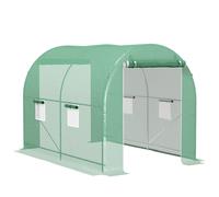 Outsunny Invernadero de Jardín Túnel Superficie Suelo 6 m² Estructura Tubular Reforzada Puerta con Cremallera 4 Ventanas Enrollables Aosom España
