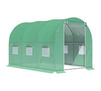 Outsunny Invernadero de Jardín Tunnel Superficie de Suelo 6 m² 3x2x2 m chasis Tubular reforzado Puerta con Cremallera Aosom España