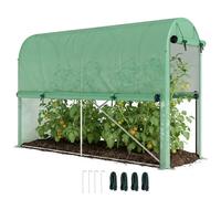 Outsunny Invernadero de PE para Tomates 3m 300x100x200 cm Verde | Cubierta reforzada 140 g/m², estructura de acero, puerta con cremallera, para verduras, plantas, flores, interior/exterior