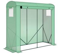 Outsunny Invernadero de Plástico con Ventanas de Malla y Puerta Enrollable, 200x75x188 cm, Verde Aosom España