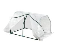 Outsunny Invernadero de Terraza con Cremallera y Cubierta de PE para Cultivos Plantas Vivero Casero Pequeño 100x70x60 cm Blanco Aosom España