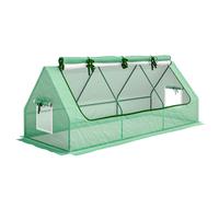 Outsunny Invernadero de Terraza Mini Invernadero 240x90x90 cm con Ventanas de Malla para Cultivar Verduras y Flores Verde Aosom España