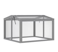 Outsunny Invernadero frío con Cubierta 90x80x58cm Gris Claro | Invernadero, marco frío, cama de plantas, de madera y policarbonato, resistente a la intemperie
