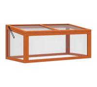 Outsunny Invernadero frío de Madera y policarbonato, 90x46x40cm, Naranja | Invernadero con tapa, resistente a la intemperie, para bancal de jardín
