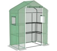 Outsunny Invernadero para Jardín con 1 Puerta 2 Ventanas 140x73x190 cm Verde verde