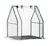 Outsunny invernadero pequeño invernadero de exterior con puerta con cremallera base de tela pe impermeable y marco de acero invernadero para cultivar plantas flores 90x90x105 cm transparente 105 cm