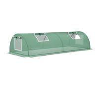 Outsunny Invernadero Pequeño para Cultivo de Plantas con 4 Ventanas Marco de Acero y Cubierta de PE Anti-UV 200x80x45 cm Verde