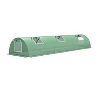 Outsunny Invernadero Pequeño para Cultivo de Plantas con 5 Ventanas Marco de Acero y Cubierta de PE Anti-UV 300x80x45 cm Verde Aosom España