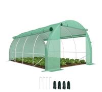 Outsunny Invernadero polytunnel 4 x 3 x 2 m Invernadero transitable con Cubiertas enrollables Invernadero polytunnel protección UV Acero Tubular Verde