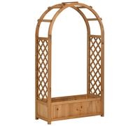 Outsunny Jardinera con Arco Enrejado para Trepadoras Plantas Flores Decoración Jardín Terraza 83x36x152 cm Natural Aosom España