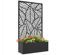 Outsunny Jardinera con Biombo de Metal Huerto Urbano de Pared o de Pie para Cultivos Plantas Flores o Decoración en Terraza Jardín Hogar 61x23x113 cm