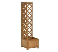 Outsunny Jardinera con Enrejado de Madera para Trepadoras Plantas Flores Decoración en Esquinas 40x40x145 cm Natural Aosom España