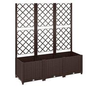 Outsunny Jardinera con Enrejado de PP Jardinera Exterior Grande con Ofricios de Drenaje Reservorios de Agua para Plantas Trepadoras Macetero con Soporte para Jardín Patio Terraza 120x40x135 cm Marrón
