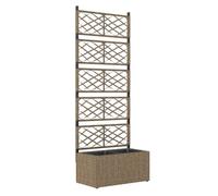 Outsunny jardinera con enrejado de ratán jardinera exterior grande con enrejado 2 macetas extraíbles para plantas trepadoras para jardín patio terraza 57x30x150 cm natural 30 cm