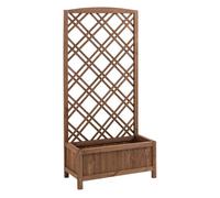 Outsunny Jardinera con Celosía de Madera para Trepadoras Cultivos Plantas en Terraza Jardín Balcón 60x30x122,5 cm Marrón Aosom España