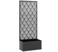 Outsunny Jardinera con enrejado, macetero, con pantalla de privacidad, para plantas trepadoras, metal, 45 x 21,5 x 110 cm, negro Aosom España