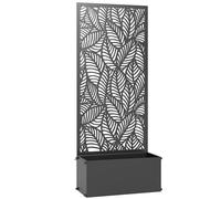 Outsunny Jardinera con enrejado, macetero, con pantalla de privacidad, para plantas trepadoras, metal, 45 x 21,5 x 110 cm, negro Aosom España