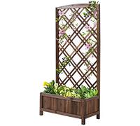 Outsunny Jardinera con Enrejado Macetero Exterior 60x30x122,5 cm Marrón