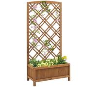 Outsunny Jardinera con Enrejado Macetero Exterior 60x30x122,5 cm Natural