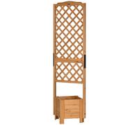 Outsunny Jardinera con enrejado sobre pies para plantas - dim. 54,5L x 52An x 180Al cm - Madera de Pino preaceitado