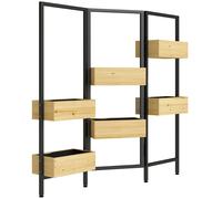 Outsunny Jardinera con pantalla, jardinera elevada con enrejado plegable, 6 maceteros con orificios de drenaje, acero Aosom España