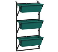 Outsunny Jardinera de Exterior Vertical y 3 Macetas de Plástico con Orificios de Drenaje, 56x42x100 cm, Verde Aosom España