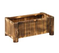Outsunny jardinera de madera arriate de jardín macetero rectangular con 4 patas huerto urbano para cultivos verduras flores en patio balcón terraza 70x35x30 cm natural