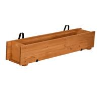 Outsunny Jardinera de Madera con 2 Ganchos para Colgar para Cultivos Plantas Flores al Exterior 91x18x16,5 cm Natural Aosom España