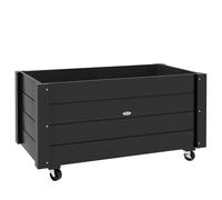 Outsunny Jardinera de Madera de Exterior con Orificios de Drenaje y Tela no Tejida para Flores Plantas 89x48x47 cm Negro Aosom España