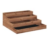 Outsunny Jardinera de Madera Elevada de 4 Niveles con Diseño de Escalera para Cultivos Plantas Flores 113x113x46 cm Café Oscuro