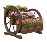 Outsunny Jardinera de Madera Exterior 3 Niveles 61x62x57 cm Carbonizado