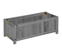 Outsunny Jardinera de Madera Plegable Jardinera Elevada para Cultivos Verduras Flores en Patio Balcón Terraza 70x30x25 cm Gris