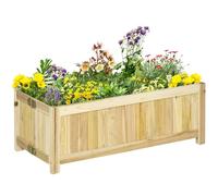 Outsunny Jardinera de Madera Plegable para Cultivos 70x30x25 cm Natural