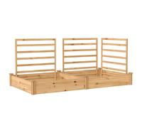 Outsunny Jardinera elevada con enrejado macetero de madera con 3 enrejados y tabique base abierta 240 x 125 x 102 cm madera natural Aosom España