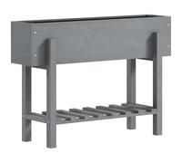 Outsunny Jardinera Elevada con Estante Inferior Drenaje y Forro No Tejido para Cultivo de Plantas y Flores 100x30x70,5 cm Gris