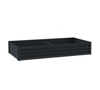 Outsunny Jardinera Elevada de Acero Galvanizado Huerto Urbano para Cultivar Plantas Flores Hierba Macetero Grande Exterior Rectangular con Fondo Abierto 180x90x30 cm Gris Oscuro