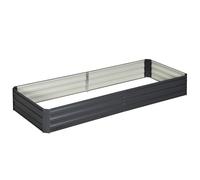 Outsunny Jardinera Elevada de Acero Galvanizado Rectangular para Exteriores con Fondo Abierto 241x90,5x30 cm Gris